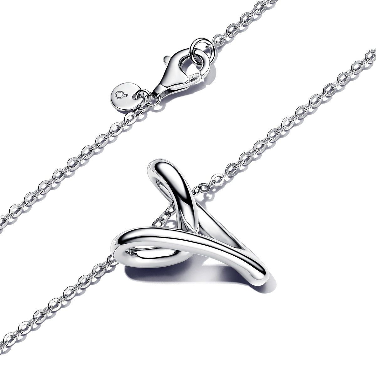 Pendant Necklace – Sterling Silver – Organically Shaped Heart
