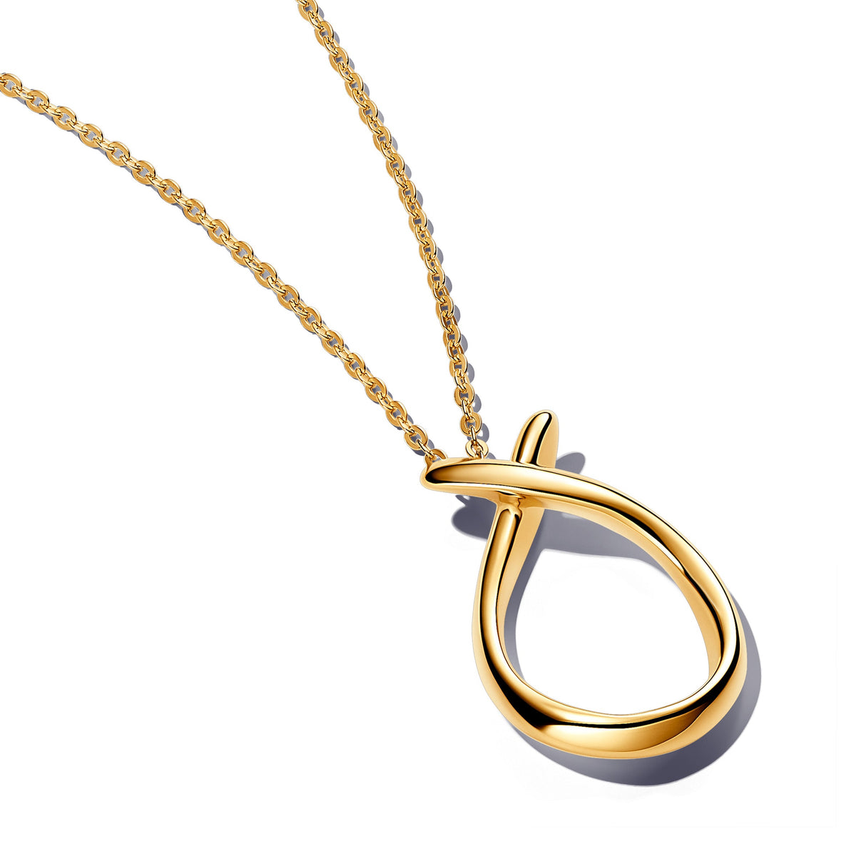 Pendant Necklace – 14k Gold-Plated – Organically Shaped