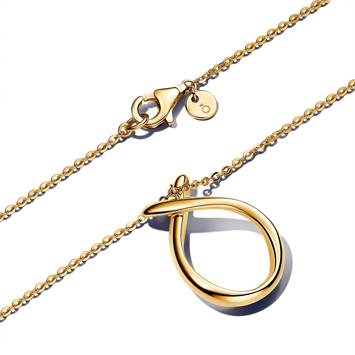 Pendant Necklace – 14k Gold-Plated – Organically Shaped