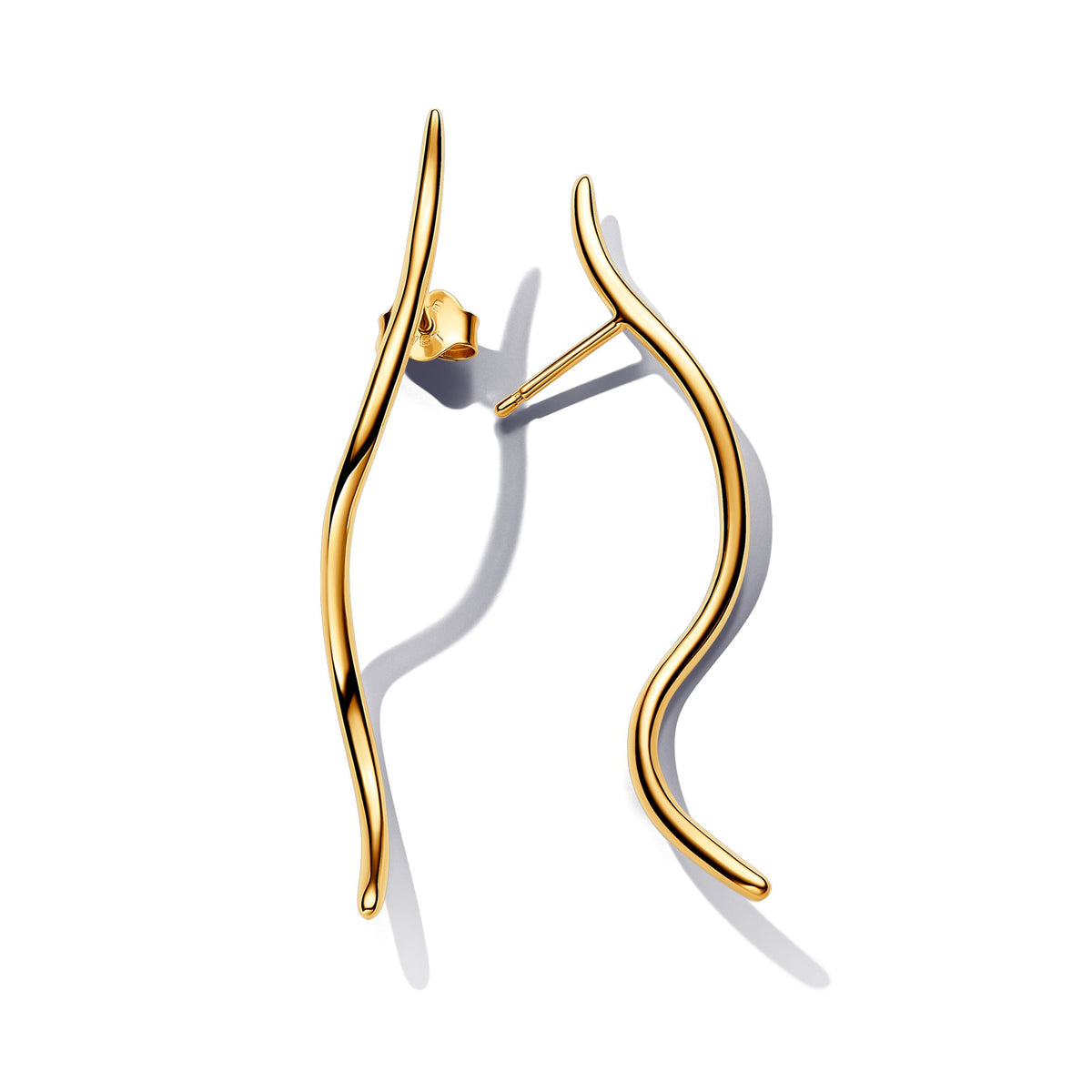 Stud Earrings – 14k Gold-Plated – Organically Shaped Wire