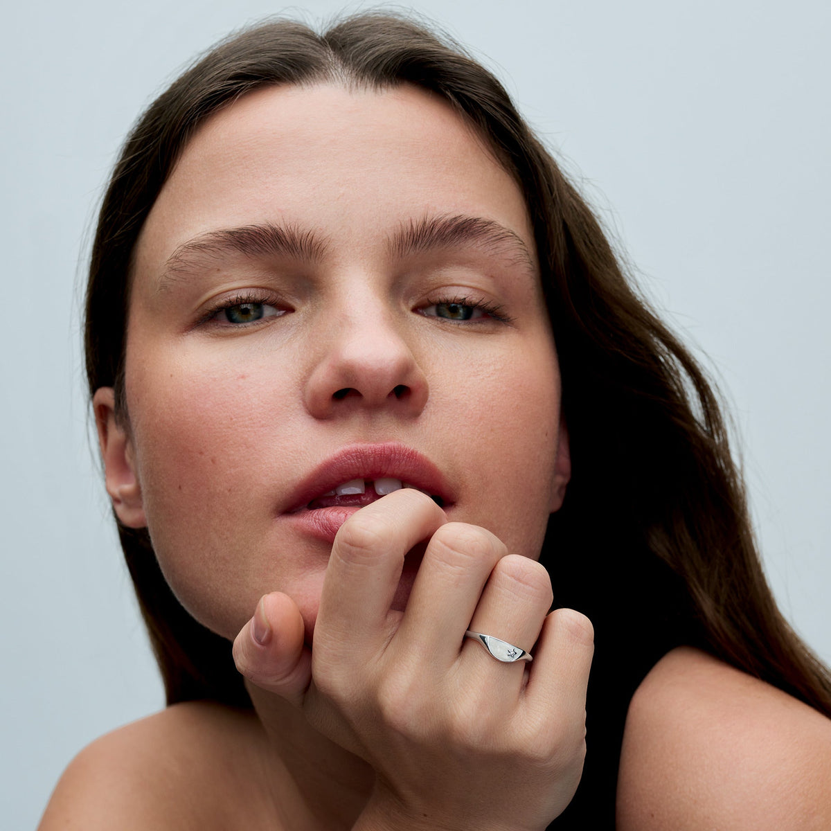 Ring – 14k Gold-Plated – Pandora ME Halved Enamel Signet