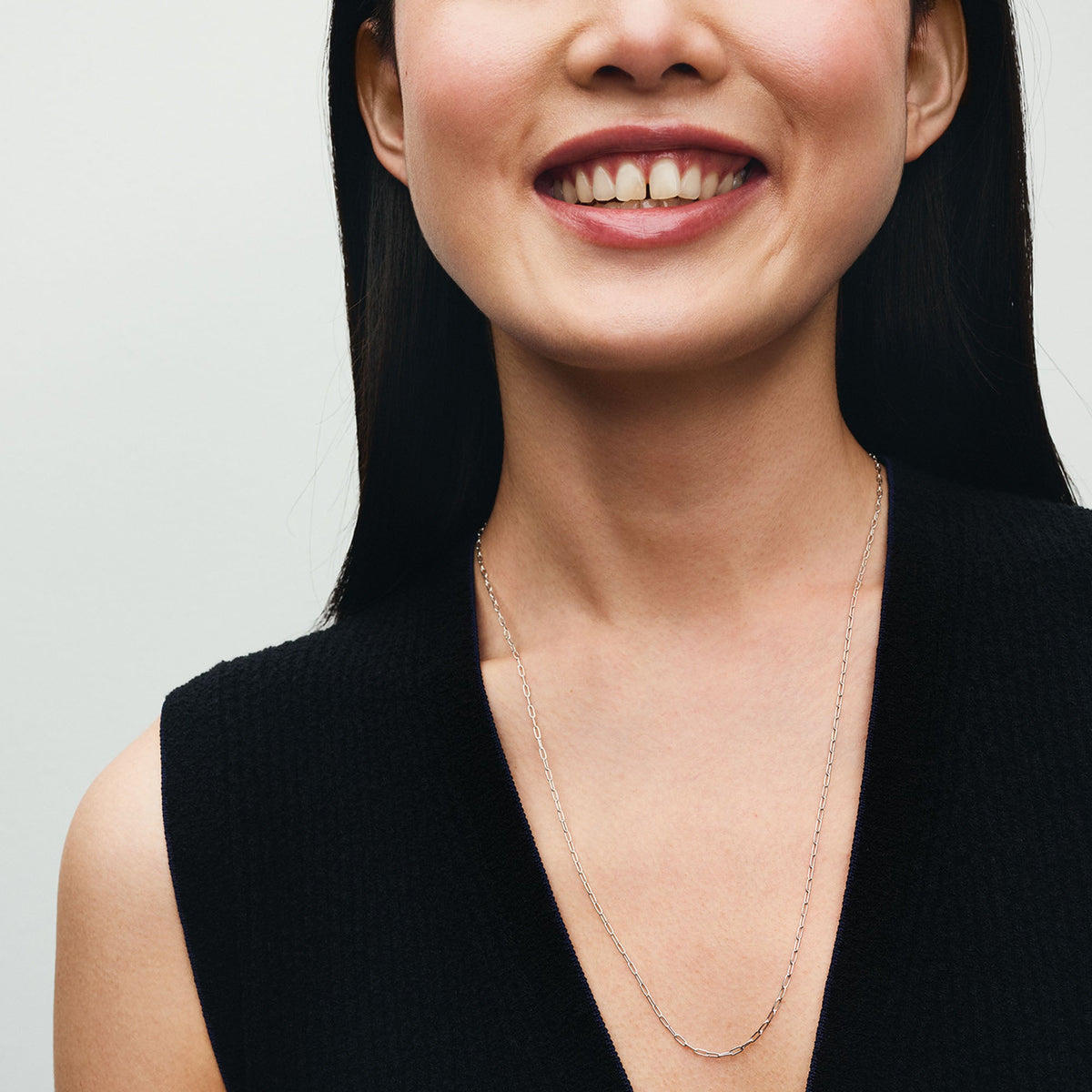 Chain Necklace – Sterling Silver – Elongated Link