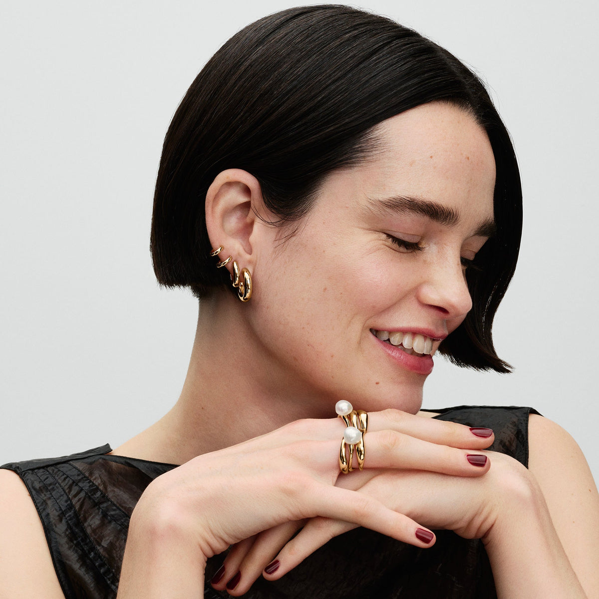 Hoop Earrings – 14k Gold-Plated – Round