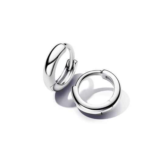 Hoop Earrings – Sterling Silver – Round Huggie