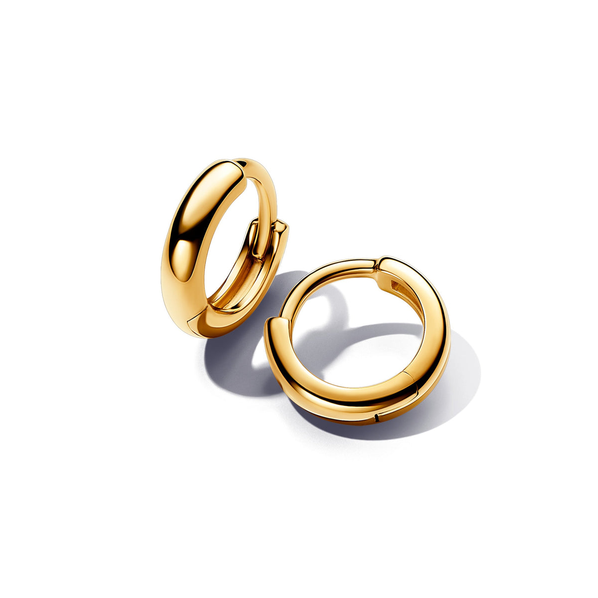 Hoop Earrings – 14k Gold-Plated – Round Huggie