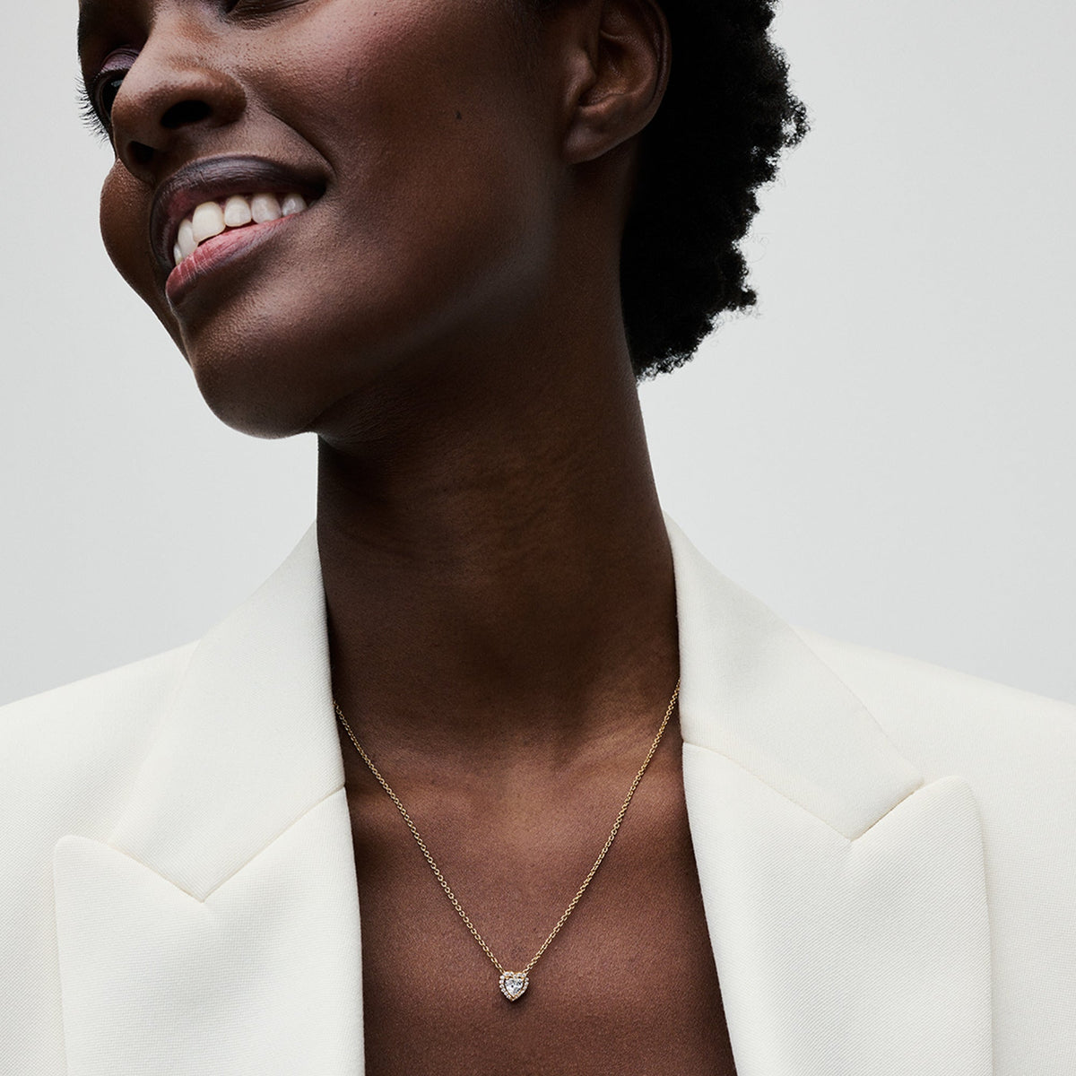 Necklace – 14k Gold-Plated – Sparkling Heart Collier