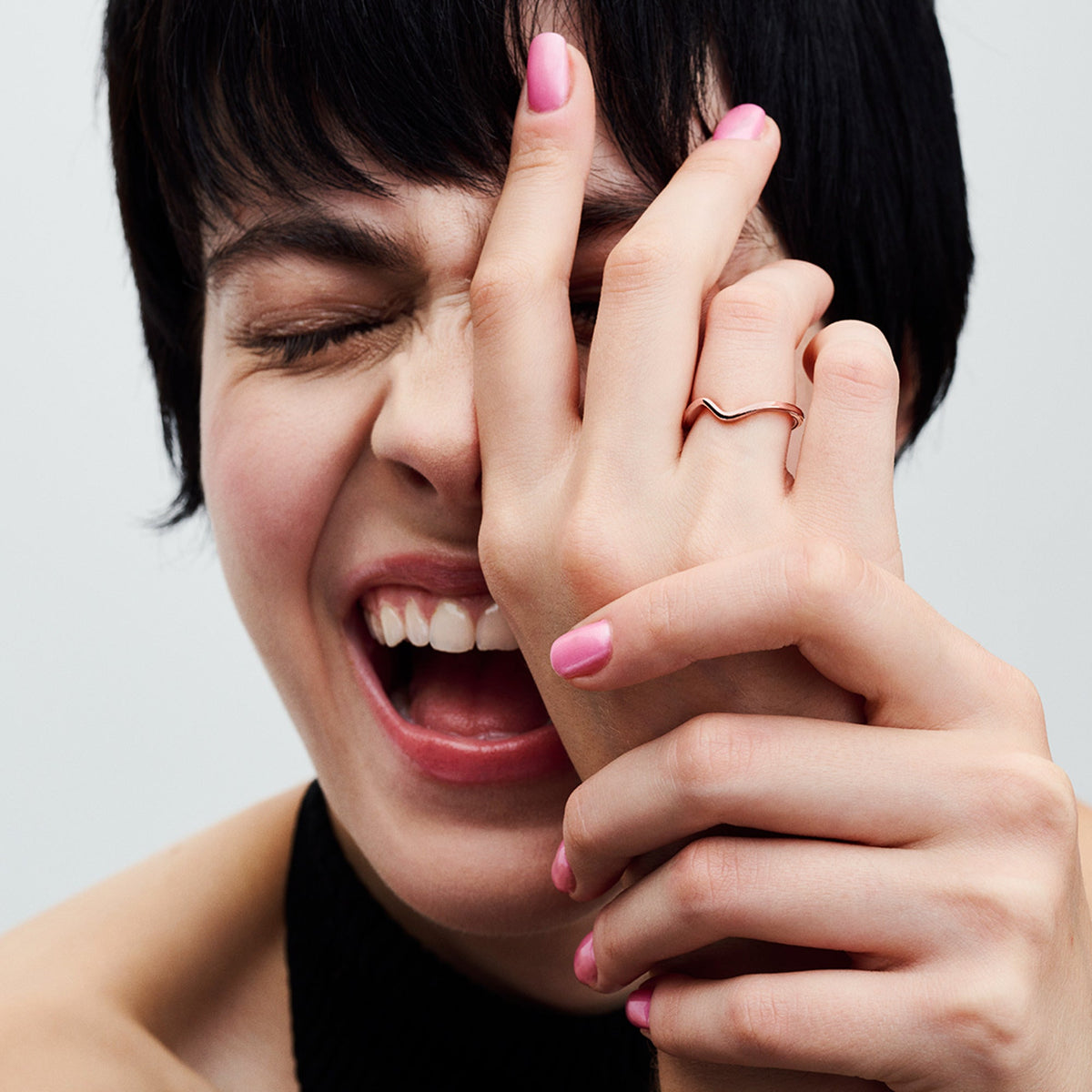 Ring – 14k Rose Gold-Plated – Polished Wave