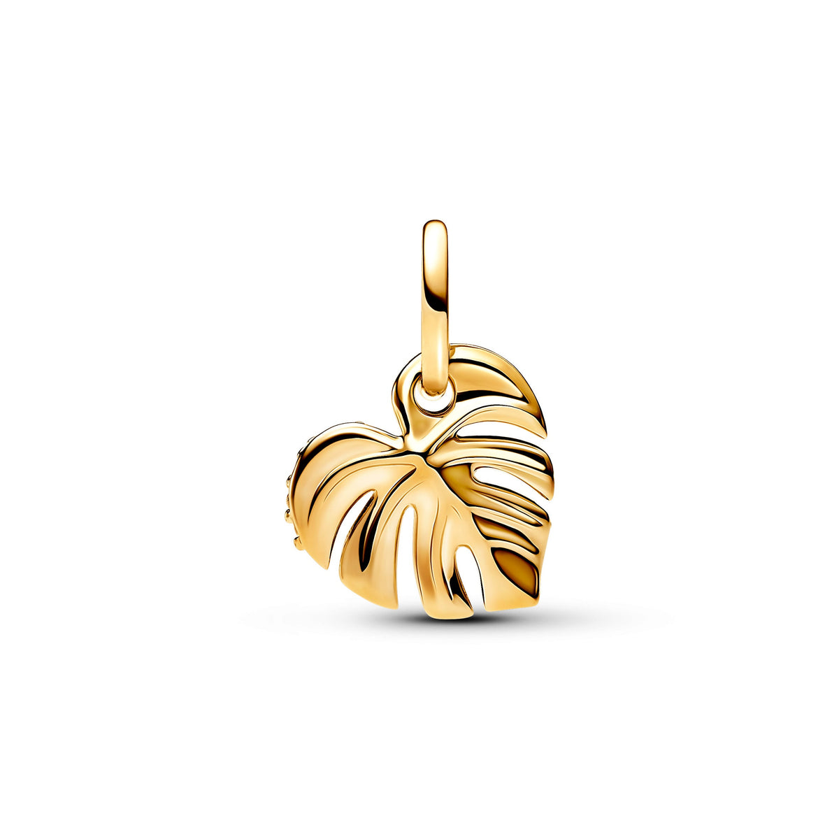 Dangle Charm – 14k Gold-Plated – Sparkling Monstera Leaf