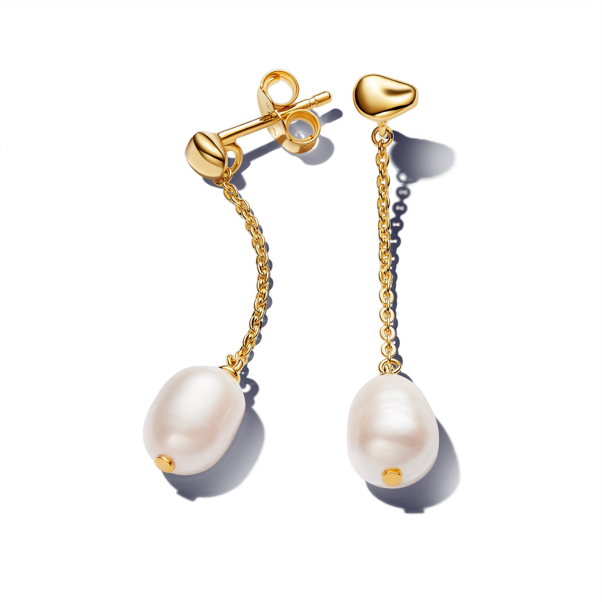 Drop Earrings – 14k Gold-Plated – Treated Freshwater Cultured Pearl