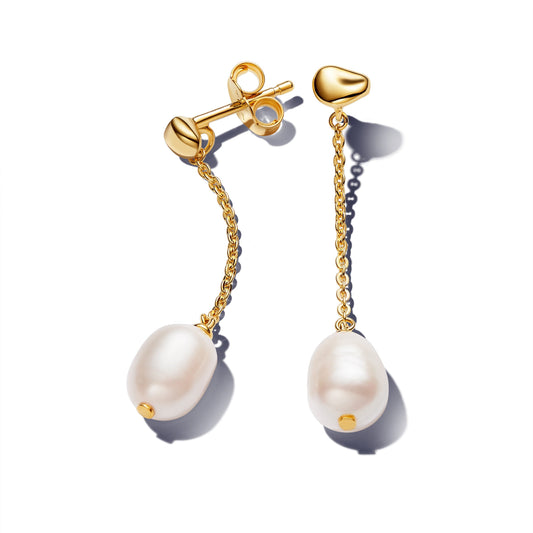 Drop Earrings – 14k Gold-Plated – Treated Freshwater Cultured Pearl