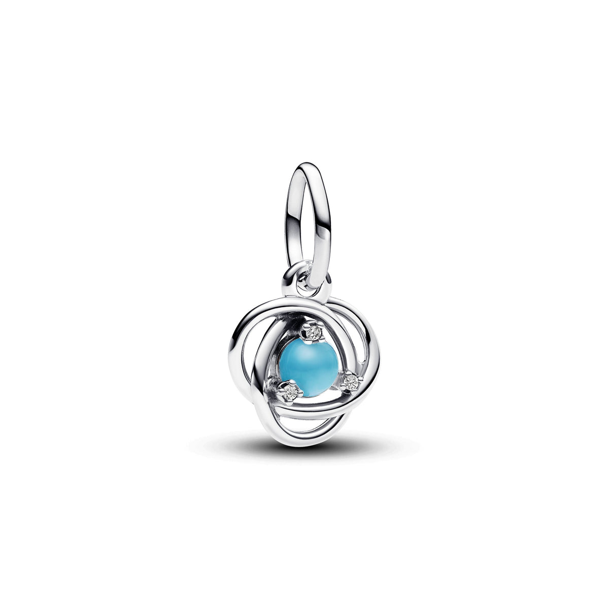 Dangle Charm – Sterling Silver – Turquoise Blue Eternity Circle