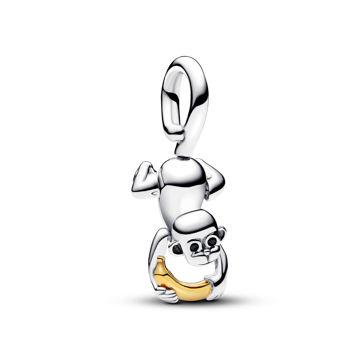 Dangle Charm – 14k Gold-Plated – Two-tone Movable Monkey