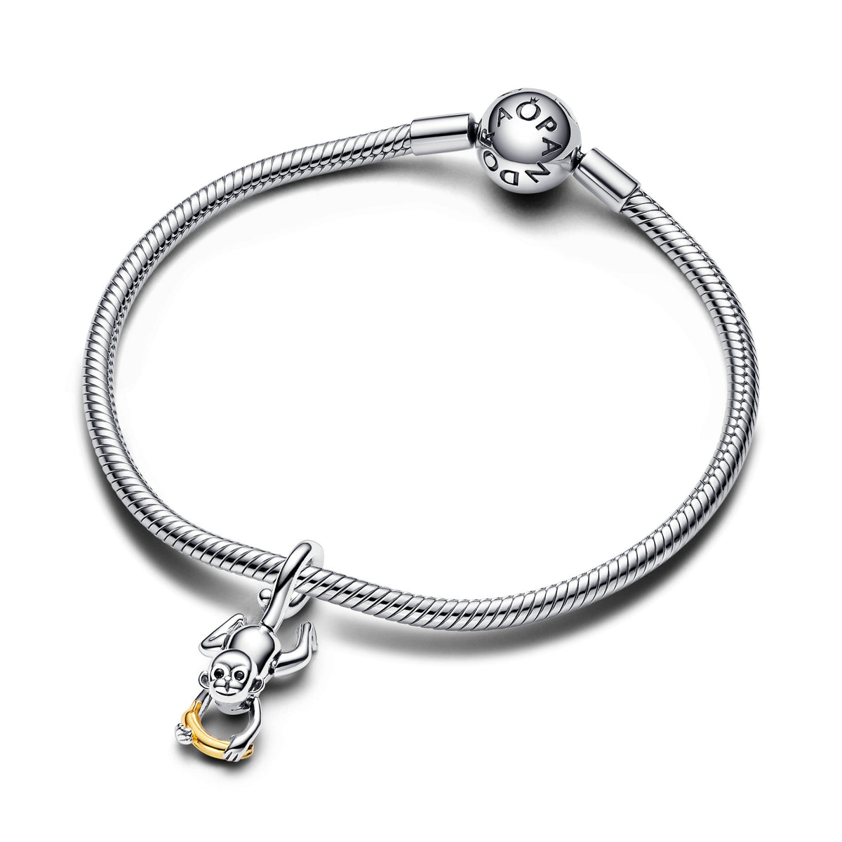 Dangle Charm – 14k Gold-Plated – Two-tone Movable Monkey