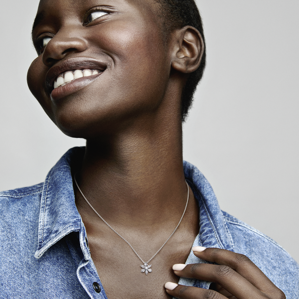 Pendant Necklace – Sterling Silver – Sparkling Herbarium Cluster