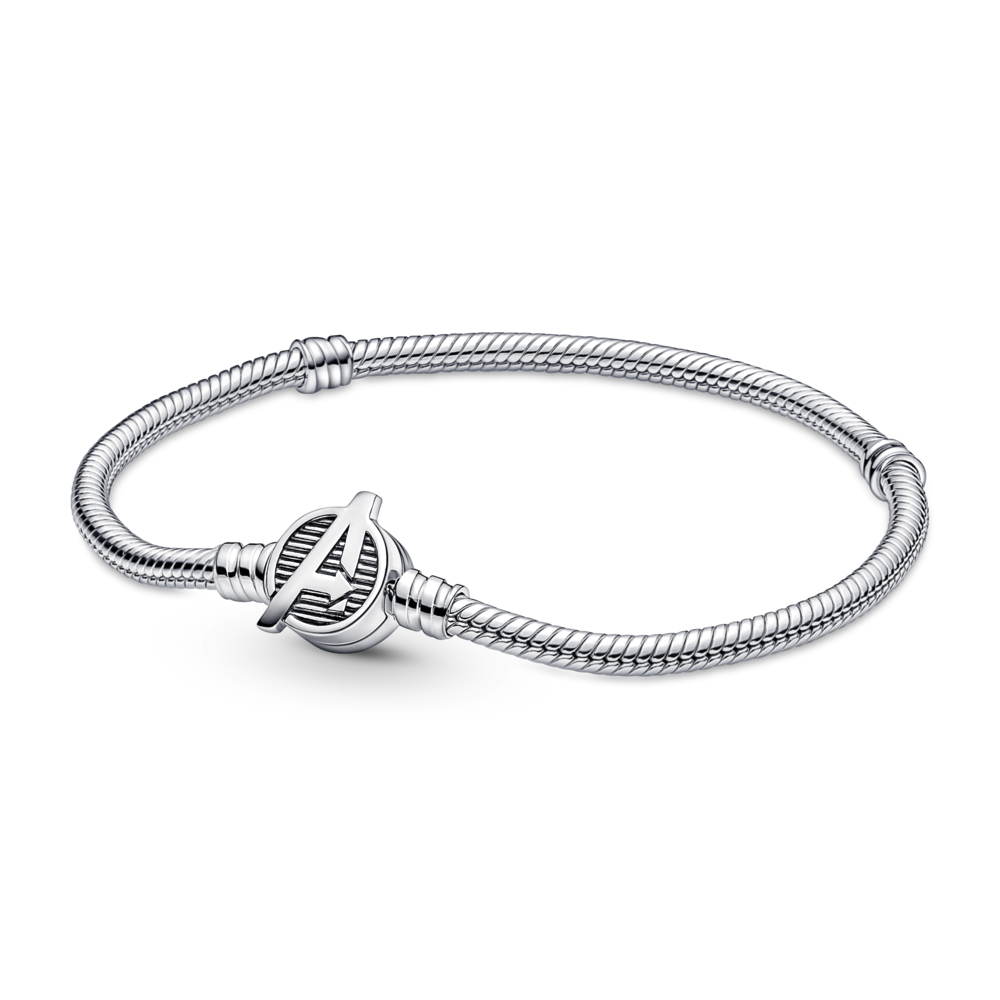 Chain Bracelet – Sterling Silver – Pandora Moments Marvel The Avengers Logo Clasp Snake