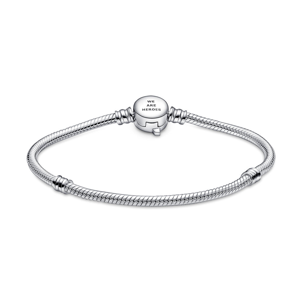 Chain Bracelet – Sterling Silver – Pandora Moments Marvel The Avengers Logo Clasp Snake