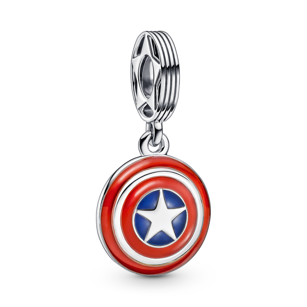 Dangle Charm – Sterling Silver – Marvel The Avengers Captain America Shield