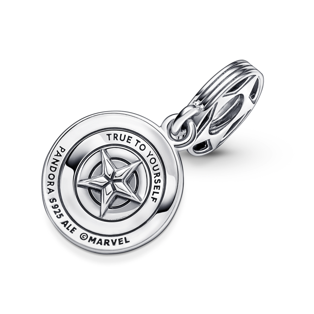 Dangle Charm – Sterling Silver – Marvel The Avengers Captain America Shield