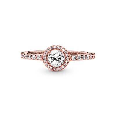Ring – 14k Rose Gold-Plated – Classic Sparkle Halo