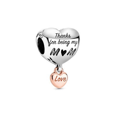 Charm – 14k Rose Gold-Plated – Love You Mum Heart