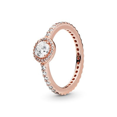 Ring – 14k Rose Gold-Plated – Classic Sparkle Halo