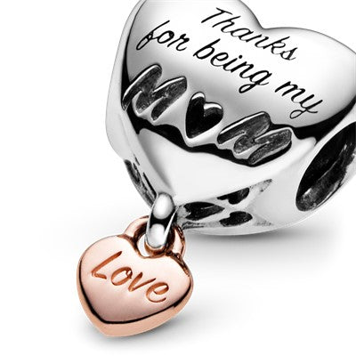 Charm – 14k Rose Gold-Plated – Love You Mum Heart