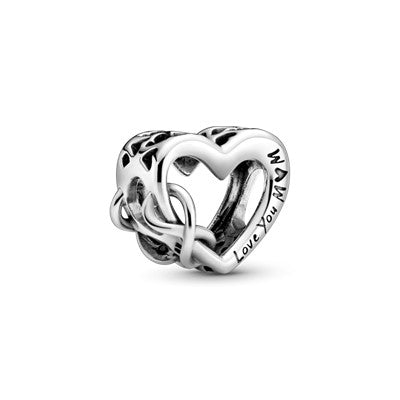 Charm – Sterling Silver – Love You Mum Infinity Heart